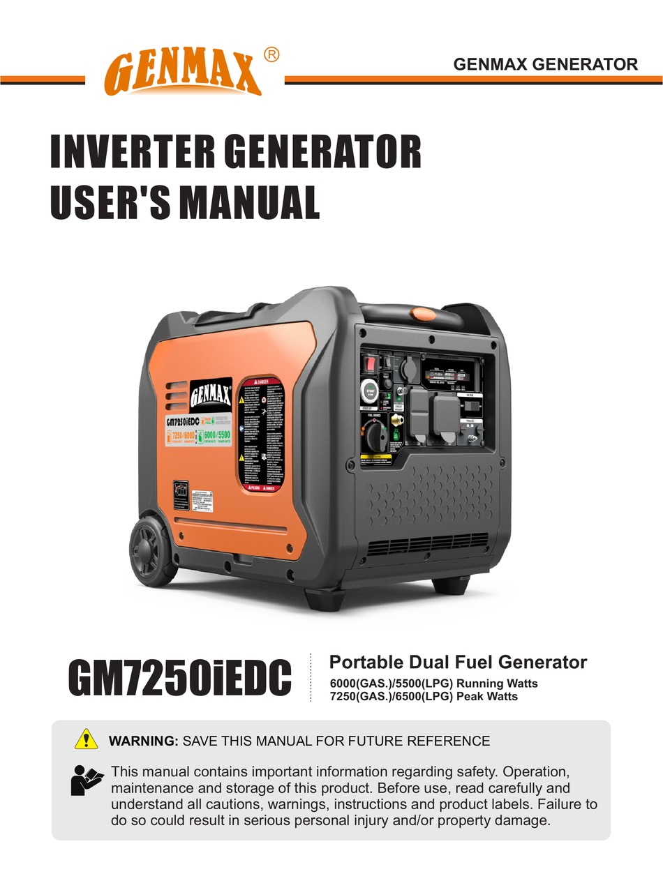 GENMAX GM7250IEDC USER MANUAL Pdf Download ManualsLib