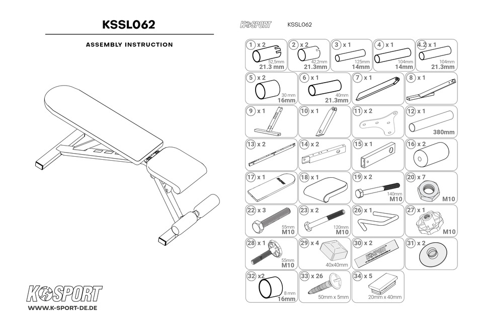 KSPORT KSSL062 ASSEMBLY INSTRUCTION Pdf Download ManualsLib