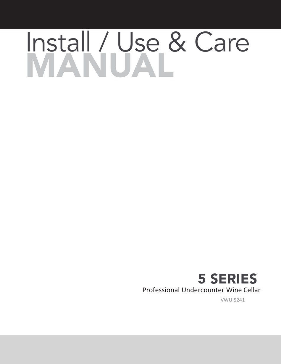 VIKING RANGE VWUI5241 MANUAL Pdf Download ManualsLib