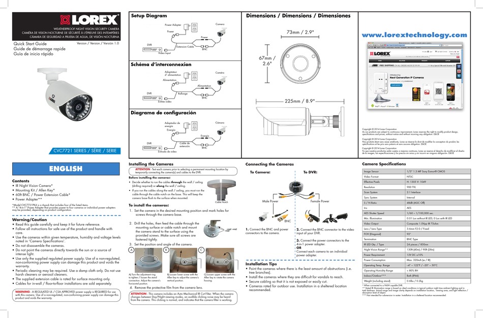 LOREX CVC7721 SERIES QUICK START MANUAL Pdf Download | ManualsLib