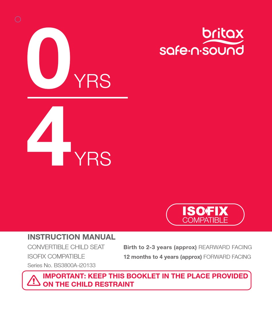 BRITAX ISOFIX COMPATIBLE INSTRUCTION MANUAL Pdf Download ManualsLib