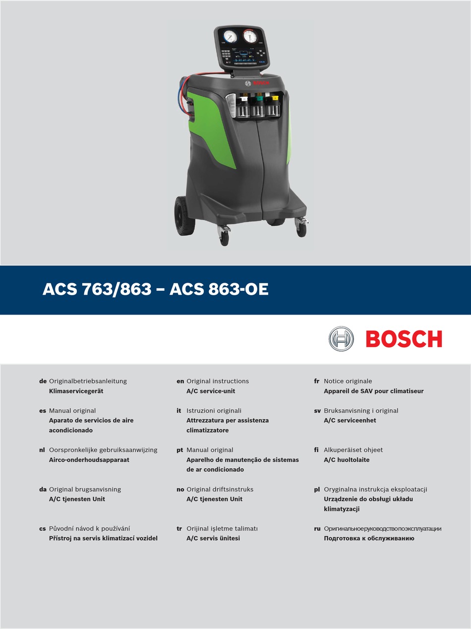 BOSCH ACS 763 ORIGINAL INSTRUCTIONS MANUAL Pdf Download | ManualsLib