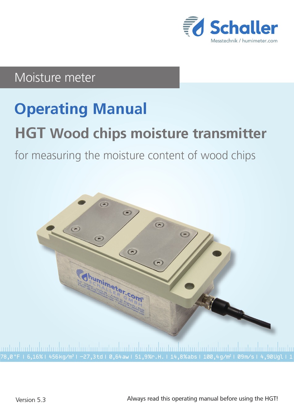 SCHALLER HGT OPERATING MANUAL Pdf Download ManualsLib