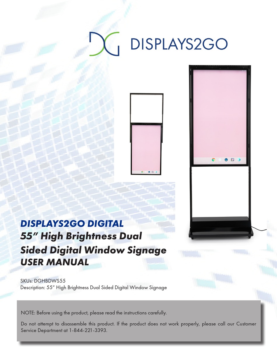 DISPLAYS2GO DGHBDWS55 USER MANUAL Pdf Download ManualsLib