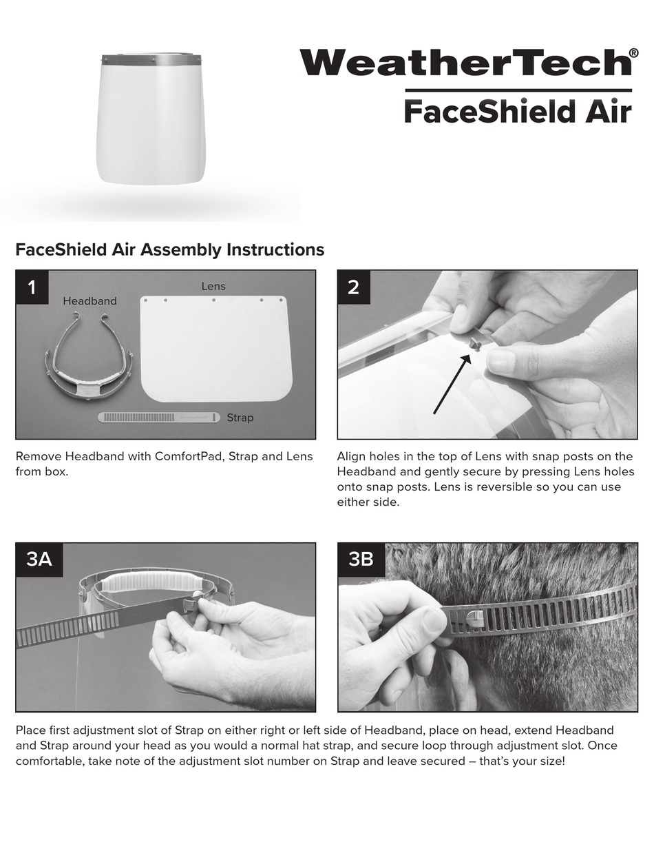 WEATHERTECH FACESHIELD AIR QUICK START MANUAL Pdf Download ManualsLib