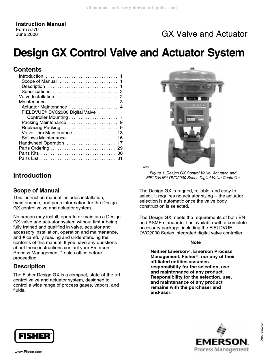EMERSON FISHER DESIGN GX SERIES INSTRUCTION MANUAL Pdf Download