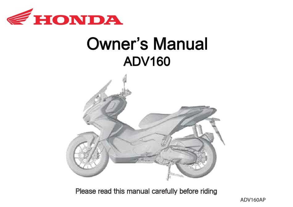 HONDA ADV160 2022 OWNER'S MANUAL Pdf Download ManualsLib