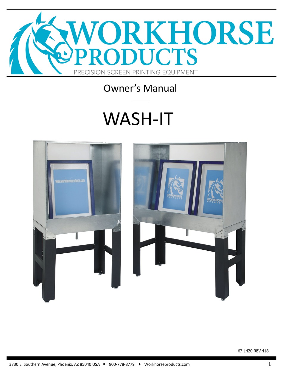 WORKHORSE PRODUCTS WASHIT OWNER'S MANUAL Pdf Download ManualsLib