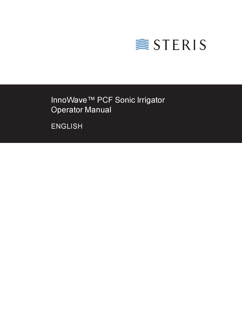 STERIS INNOWAVE PCF SONIC IRRIGATOR OPERATOR