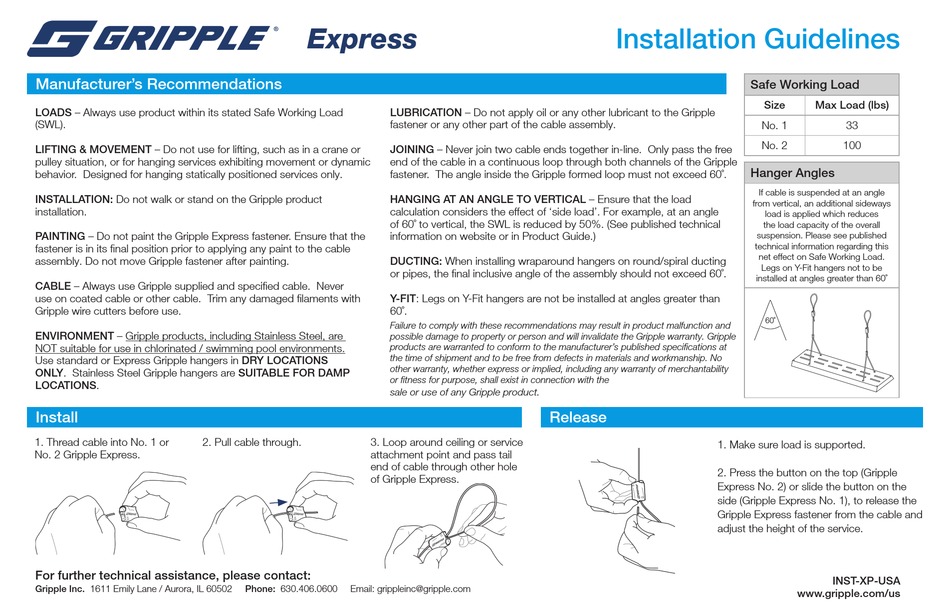 GRIPPLE EXPRESS INSTALLATION MANUALLINES Pdf Download ManualsLib