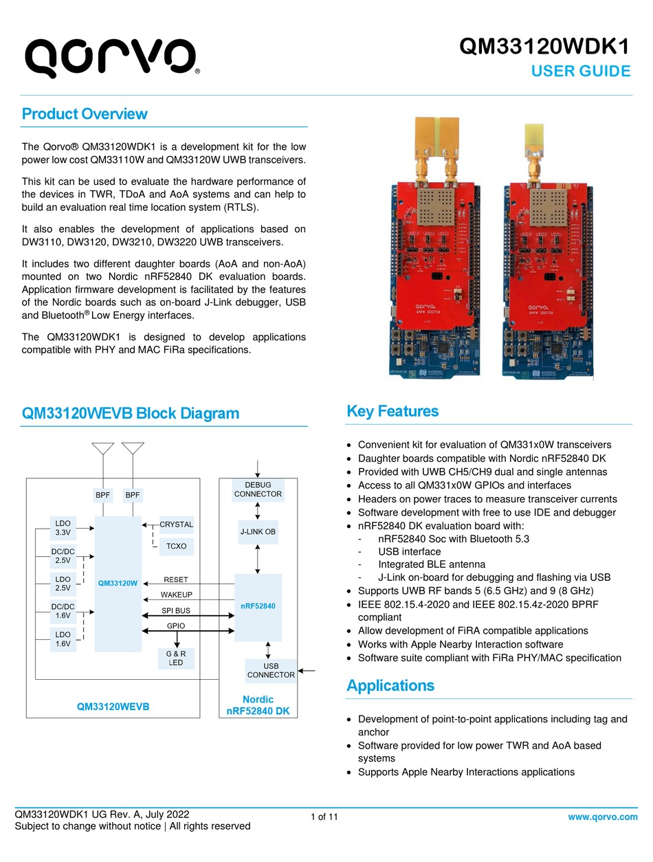 QORVO QM33120WDK1 USER MANUAL Pdf Download ManualsLib