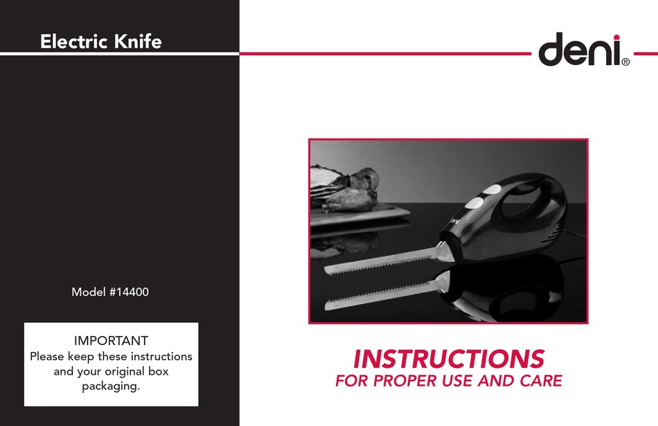DENI 14400 INSTRUCTIONS FOR PROPER USE AND CARE MANUAL Pdf Download