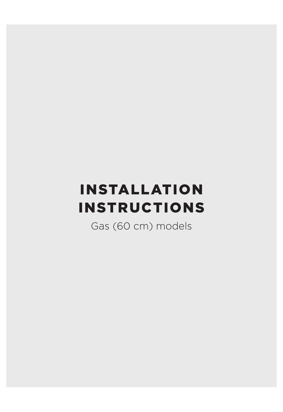 STOVES GAS 60 CM INSTALLATION INSTRUCTIONS MANUAL Pdf Download ManualsLib