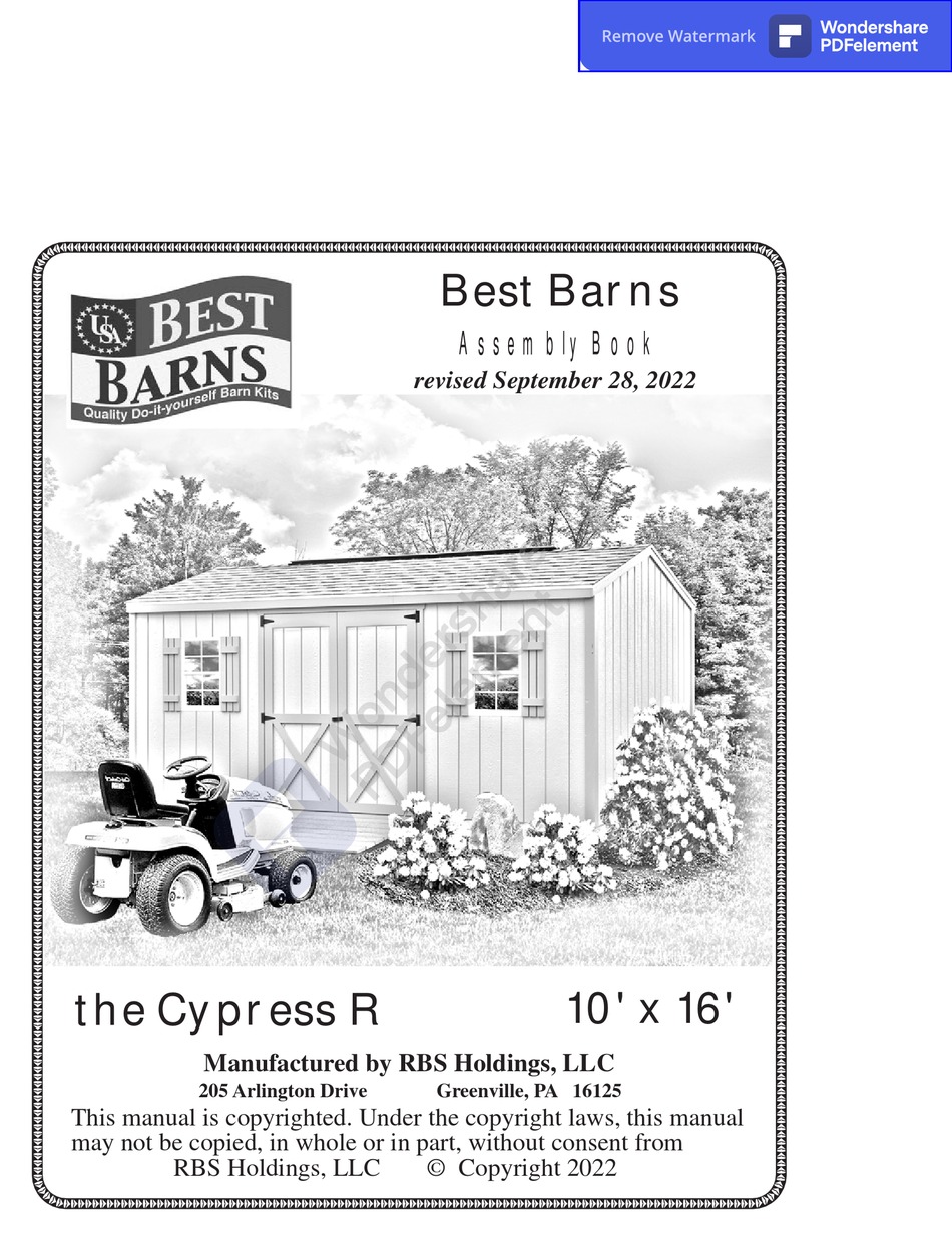BEST BARNS CYPRESS R ASSEMBLY BOOK Pdf Download ManualsLib
