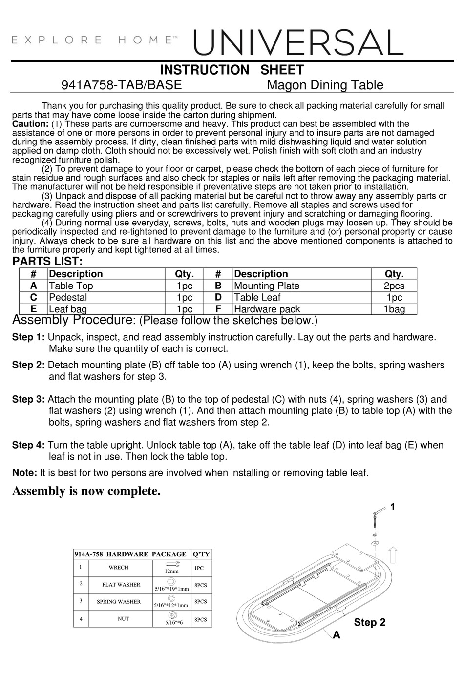 UNIVERSAL FURNITURE UNIVERSAL EXPLORE HOME MAGON 941A758TAB