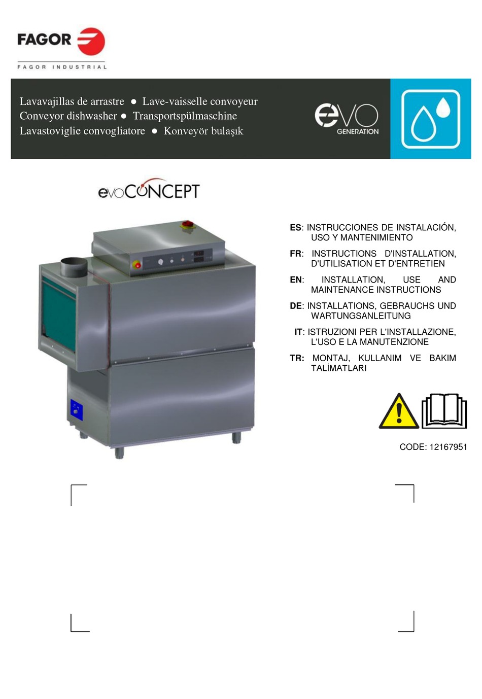 FAGOR EVOCONCEPT CCO120DCW INSTALLATION, USE AND MAINTENANCE INSTRUCTIONS Pdf Download ManualsLib