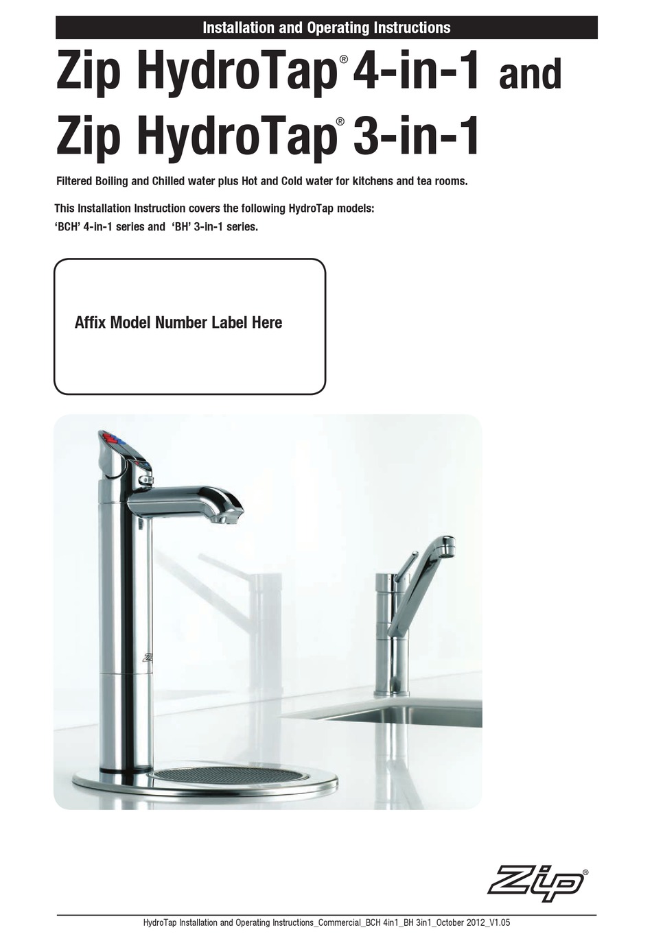 zip-hydrotap-4-in-1-installation-and-operating-instructions-manual-pdf