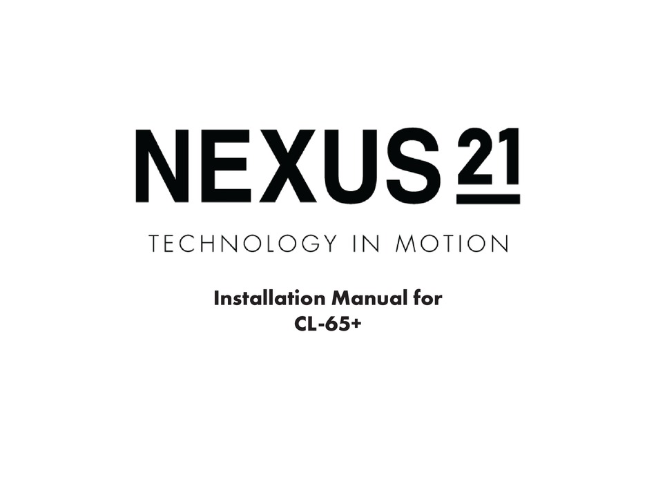 NEXUS 21 CL65+ INSTALLATION MANUAL Pdf Download ManualsLib