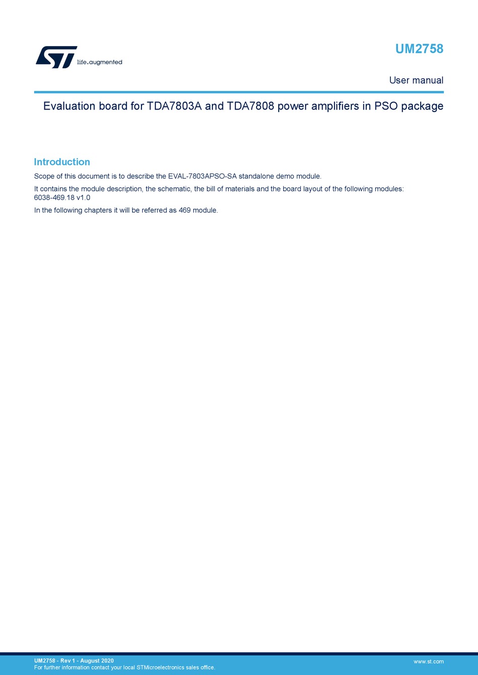 ST EVAL7803APSOSA USER MANUAL Pdf Download ManualsLib