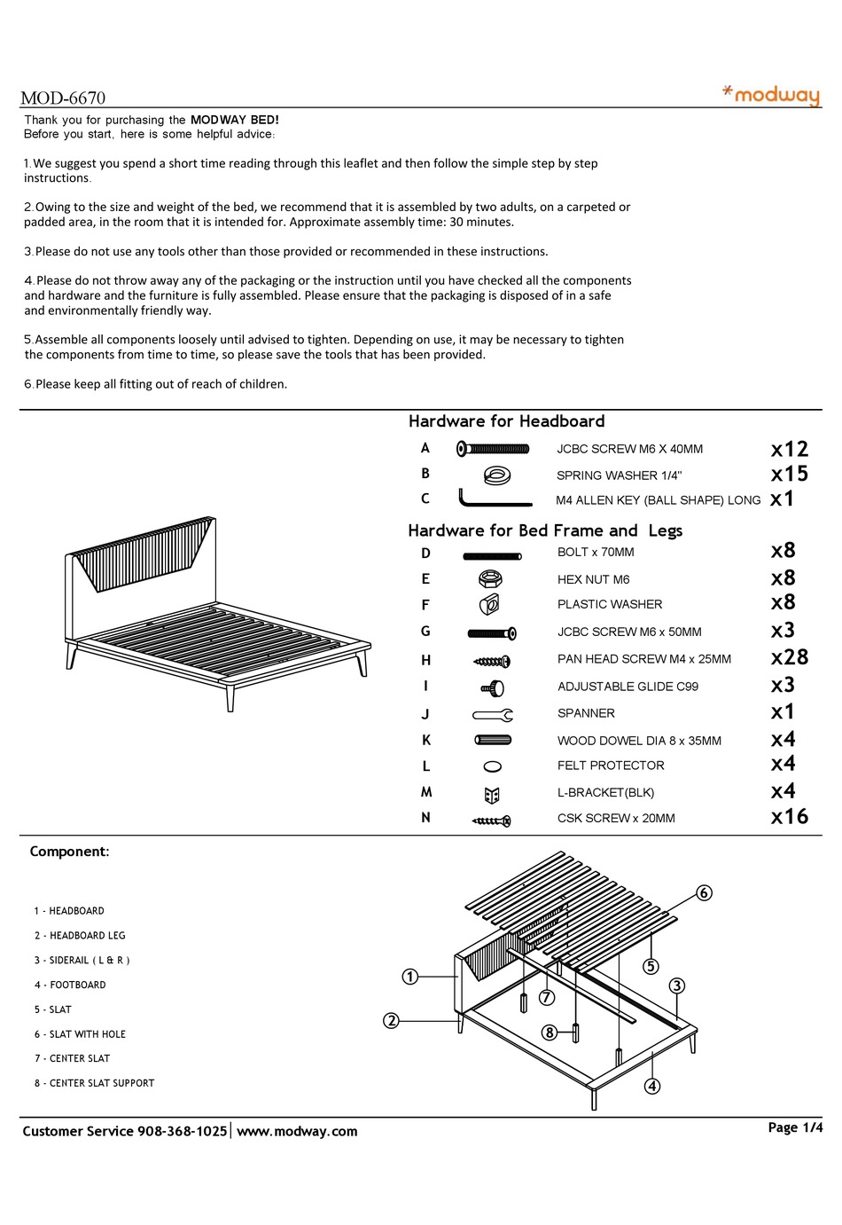 MODWAY MOD6670 ASSEMBLY INSTRUCTIONS Pdf Download ManualsLib