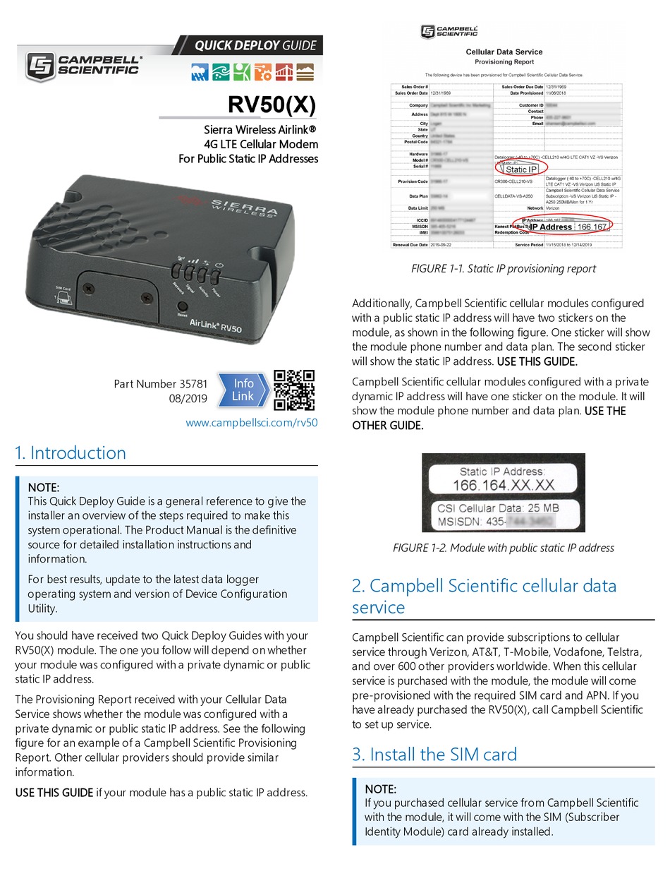 CAMPBELL RV50 QUICK DEPLOY MANUAL Pdf Download | ManualsLib