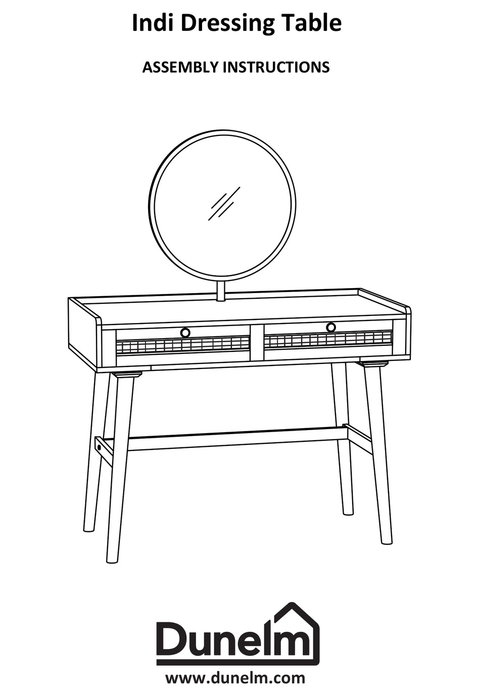 DUNELM INDI DRESSING TABLE ASSEMBLY INSTRUCTIONS MANUAL Pdf Download