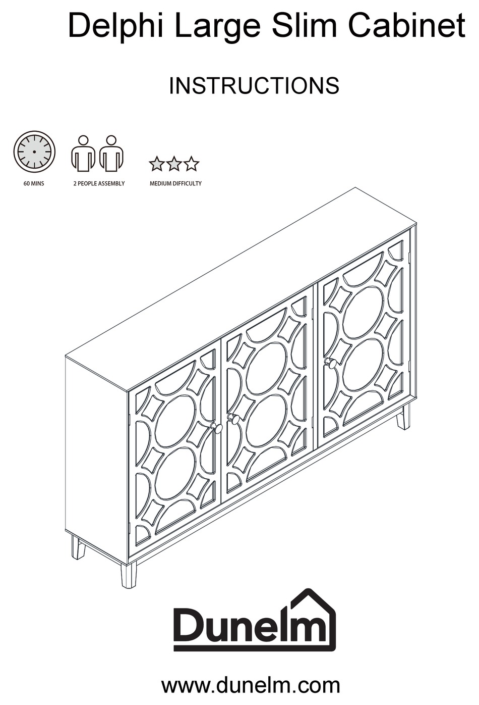 DUNELM DELPHI LARGE SLIM INSTRUCTIONS MANUAL Pdf Download