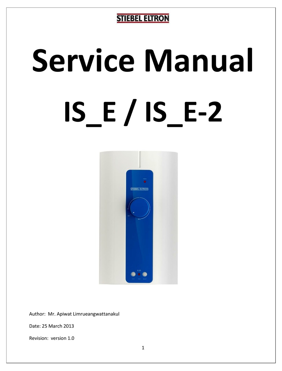 STIEBEL ELTRON IS E SERVICE MANUAL Pdf Download ManualsLib