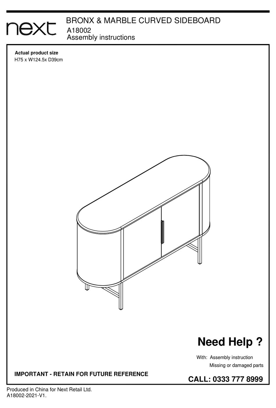 NEXT BRONX A18002 ASSEMBLY INSTRUCTIONS MANUAL Pdf Download ManualsLib