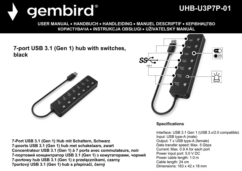 GEMBIRD UHBU3P7P01 USER MANUAL Pdf Download ManualsLib