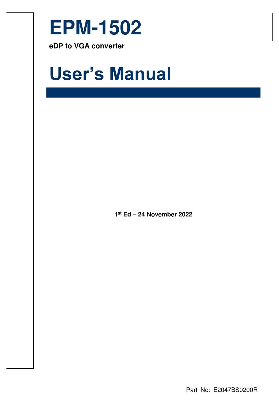 AVALUE TECHNOLOGY EPM1502 USER MANUAL Pdf Download ManualsLib