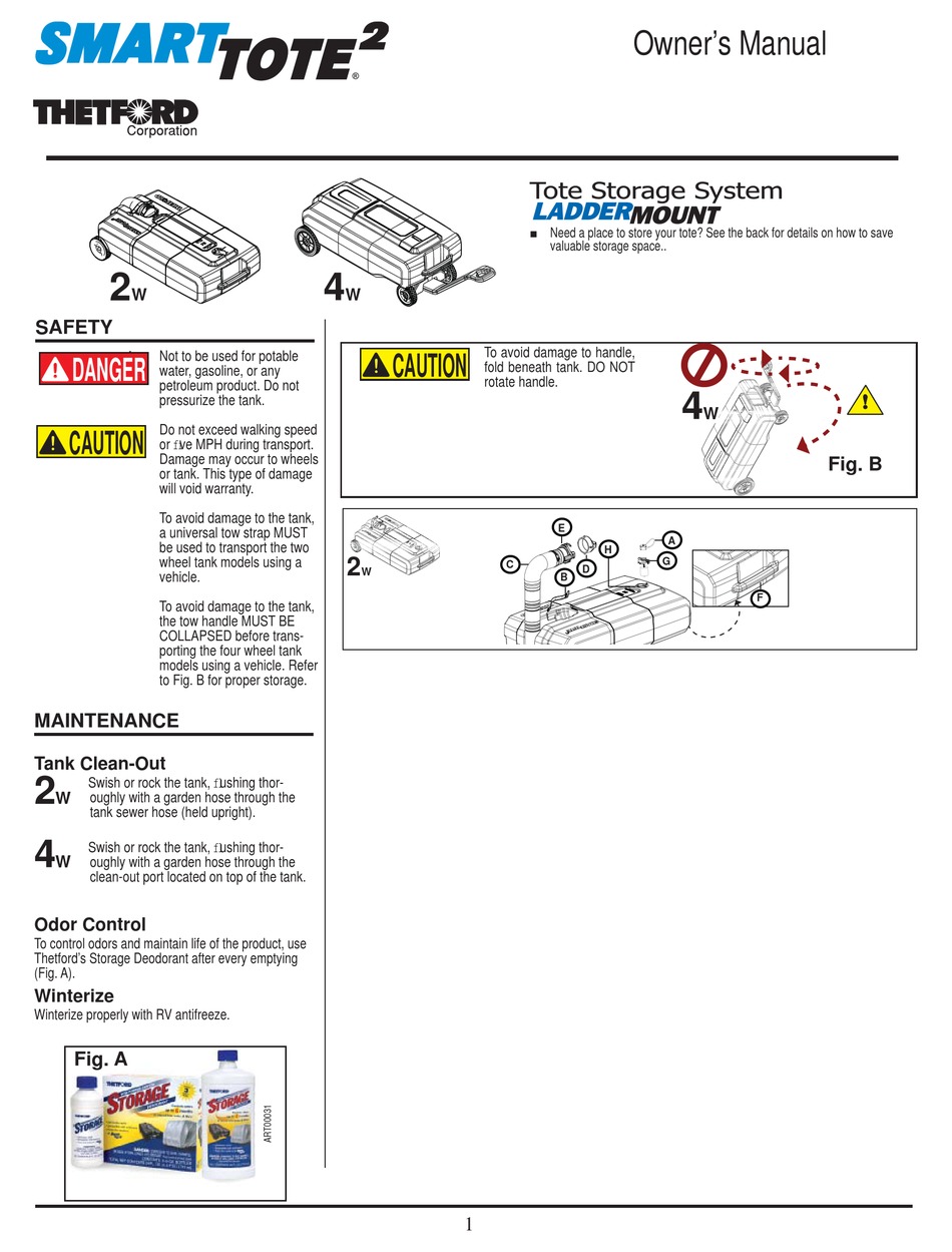 THETFORD SMARTTOTE2 LX OWNER'S MANUAL Pdf Download ManualsLib