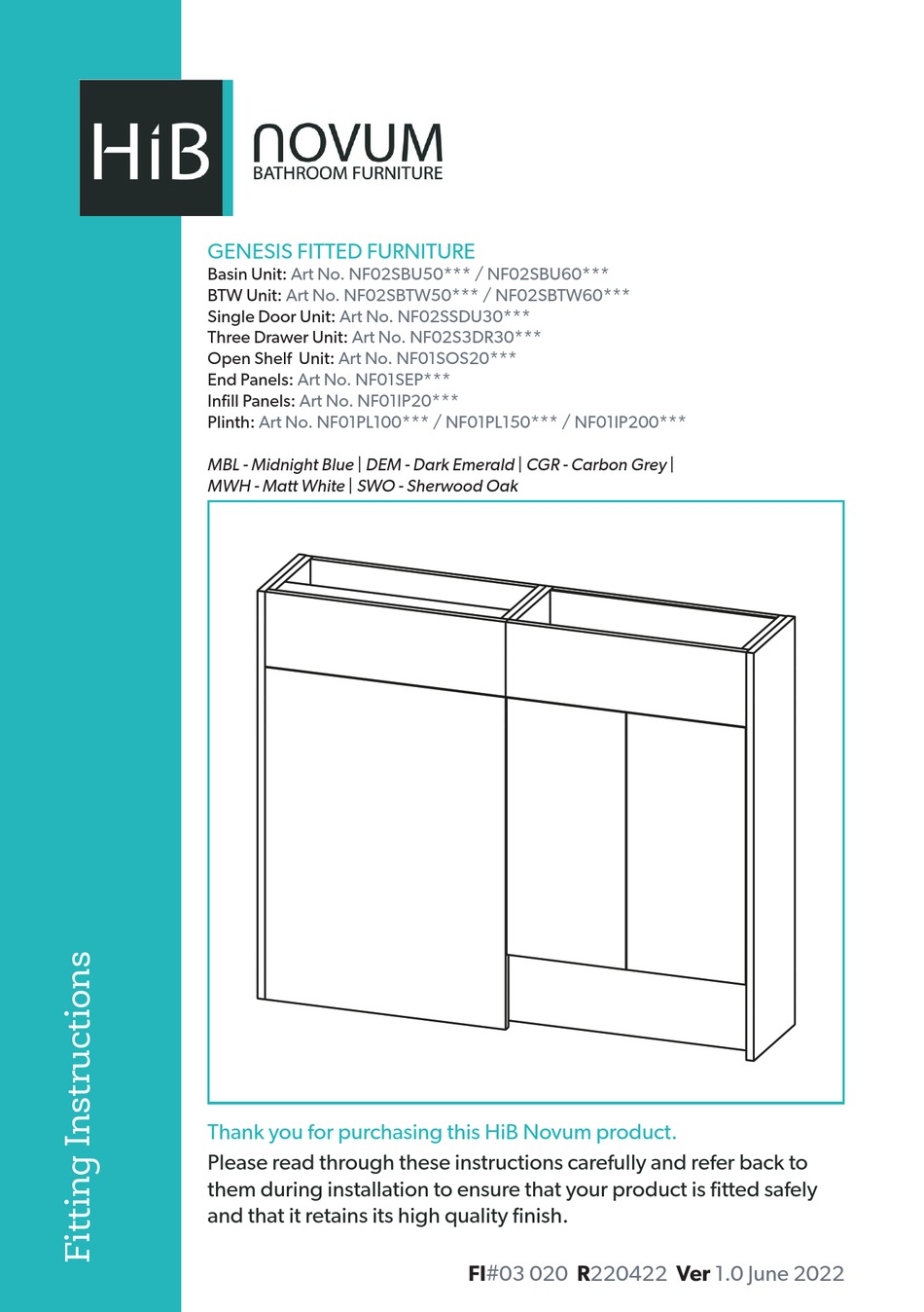 HIB NOVUM NF02SBU50 SERIES FITTING INSTRUCTIONS MANUAL Pdf Download