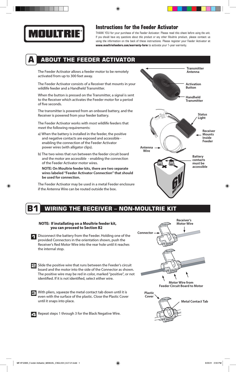 MOULTRIE FEEDER ACTIVATOR INSTRUCTIONS Pdf Download ManualsLib