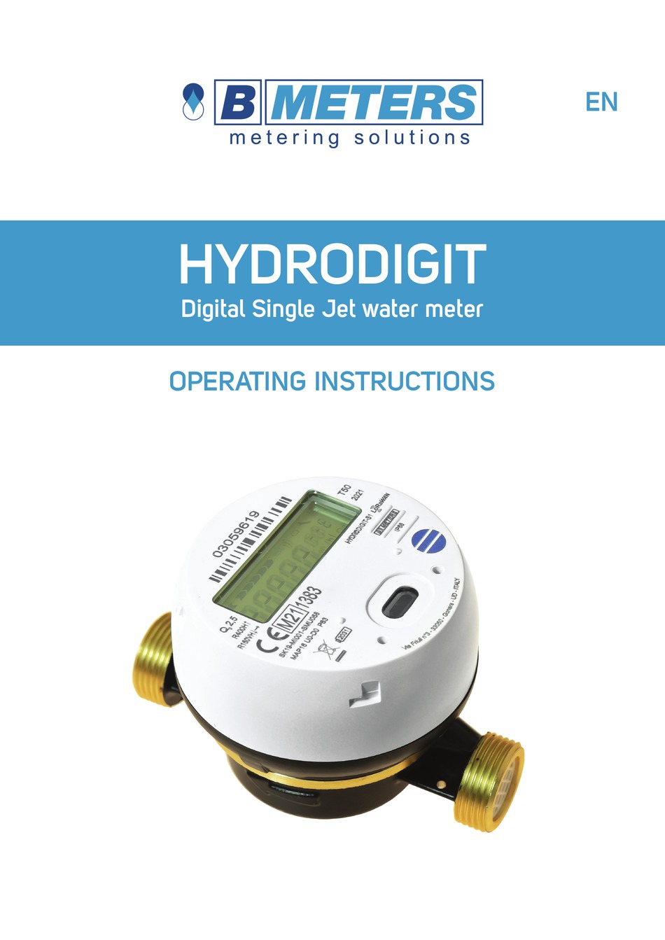 B METERS HYDRODIGIT OPERATING INSTRUCTIONS MANUAL Pdf Download | ManualsLib