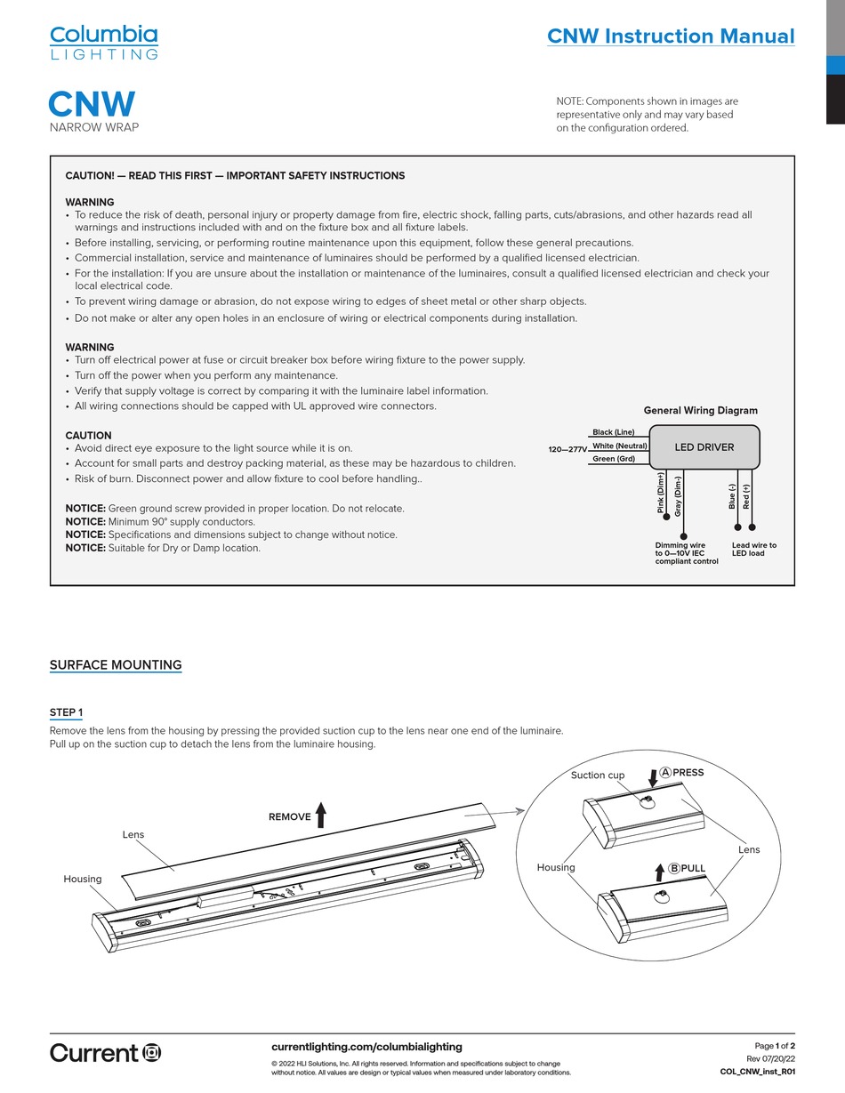 COLUMBIA LIGHTING CNW INSTRUCTION MANUAL Pdf Download ManualsLib