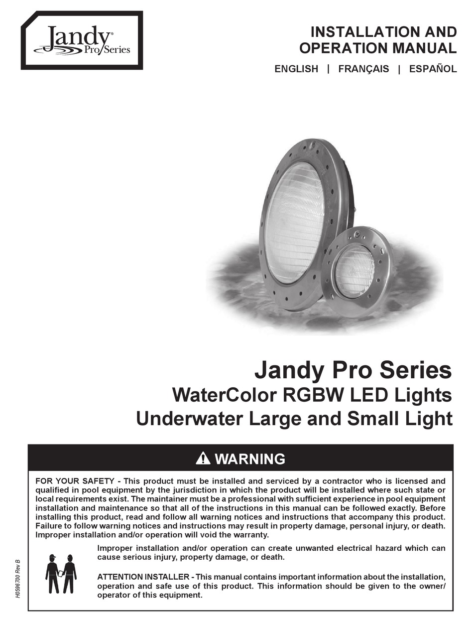 JANDY PRO SERIES CPLVRGBWS30 INSTALLATION AND OPERATION MANUAL Pdf