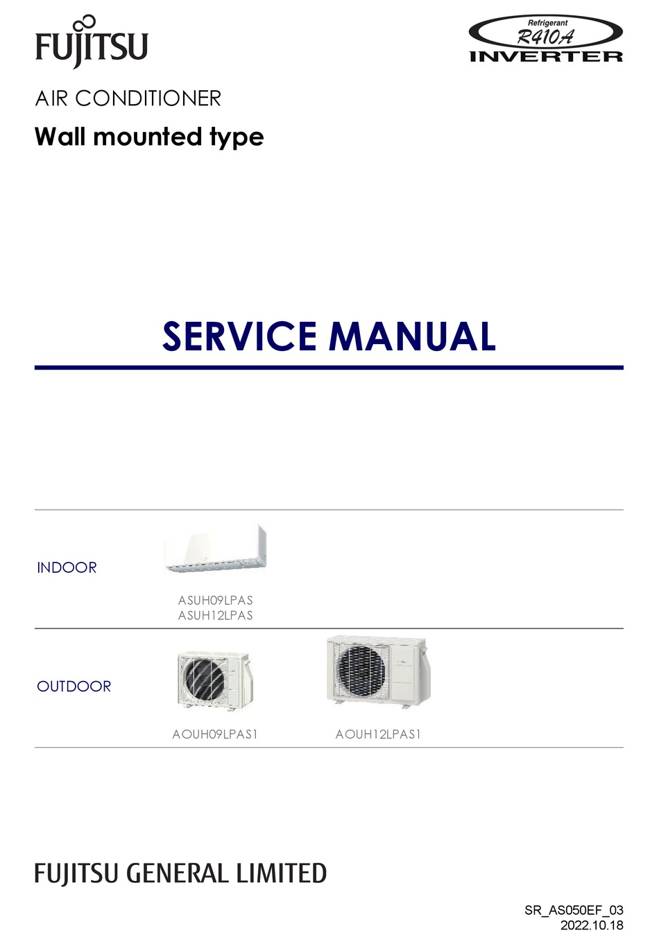 FUJITSU ASUH09LPAS SERVICE MANUAL Pdf Download ManualsLib