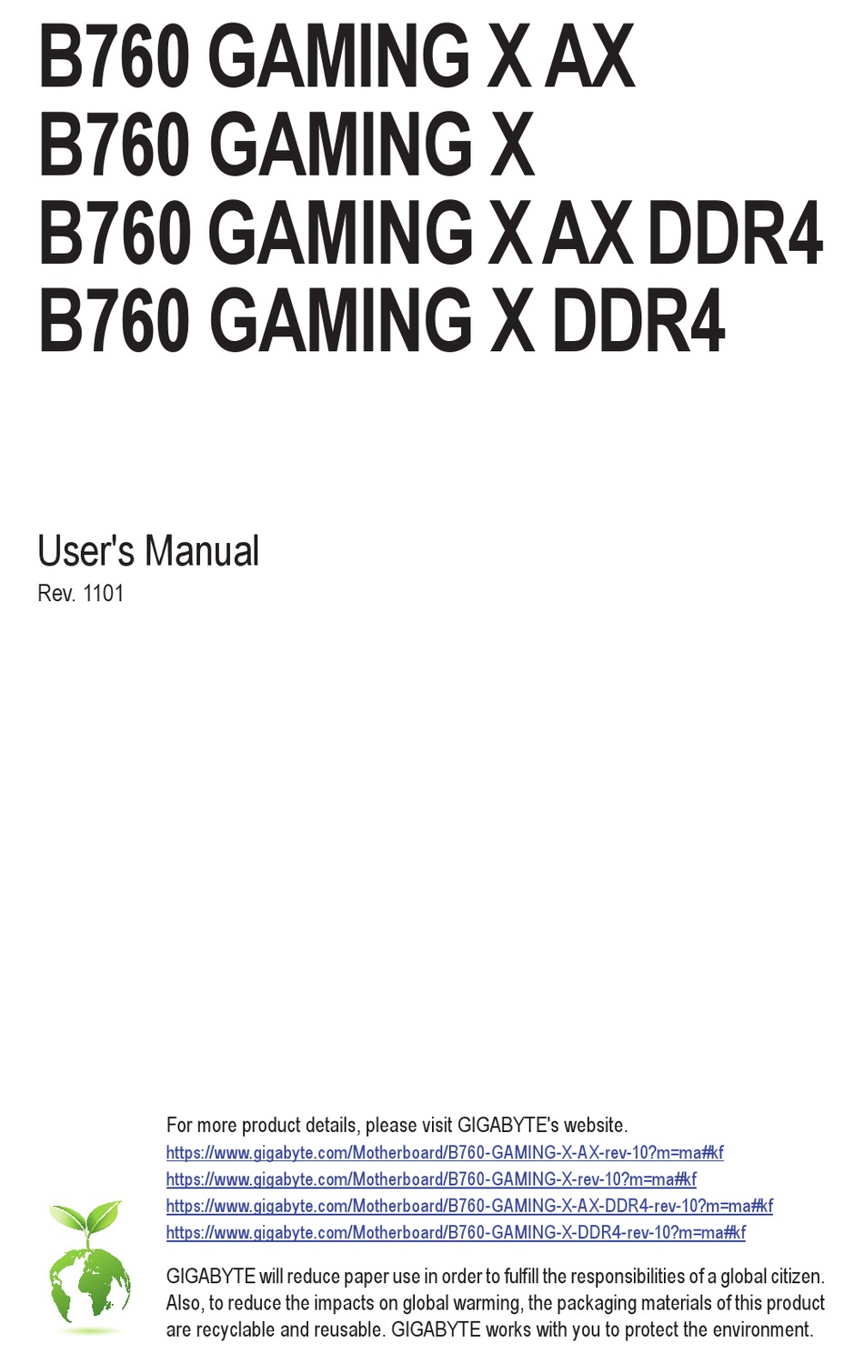 GIGABYTE B760 GAMING X AX USER MANUAL Pdf Download | ManualsLib