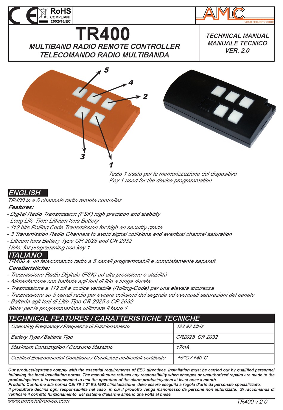 AMC TR400 TECHNICAL MANUAL Pdf Download ManualsLib