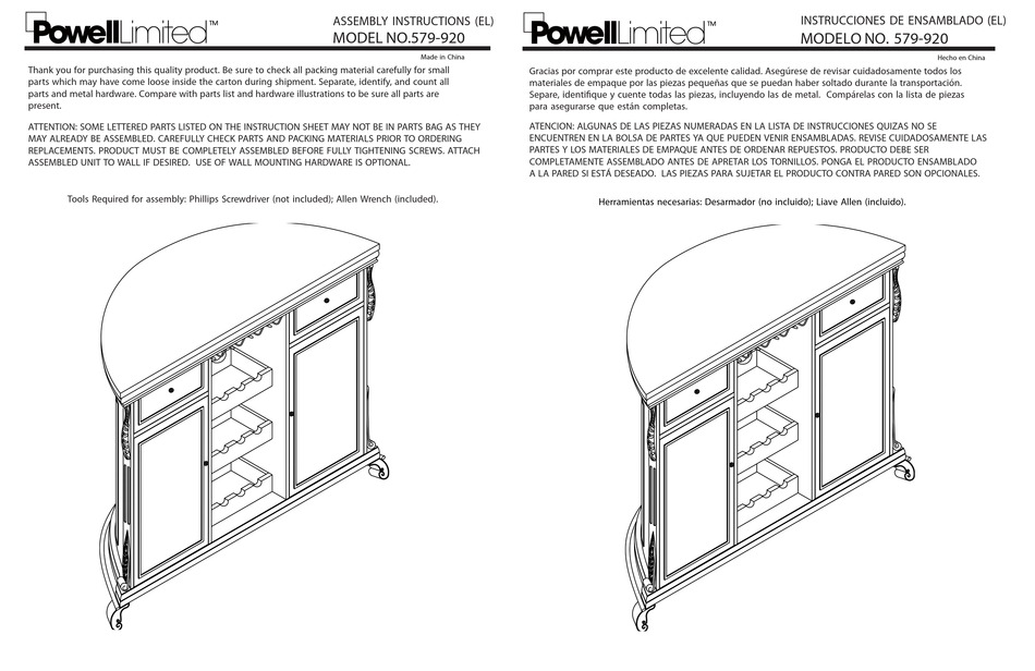 POWELL 579920 ASSEMBLY INSTRUCTIONS Pdf Download ManualsLib