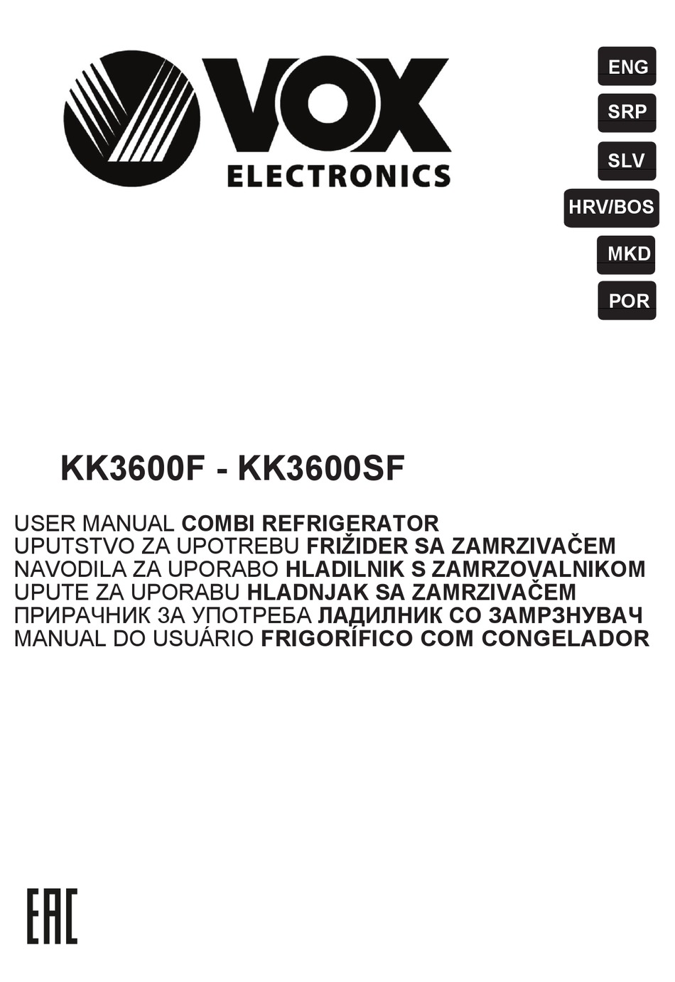 VOX ELECTRONICS KK3600F USER MANUAL Pdf Download | ManualsLib