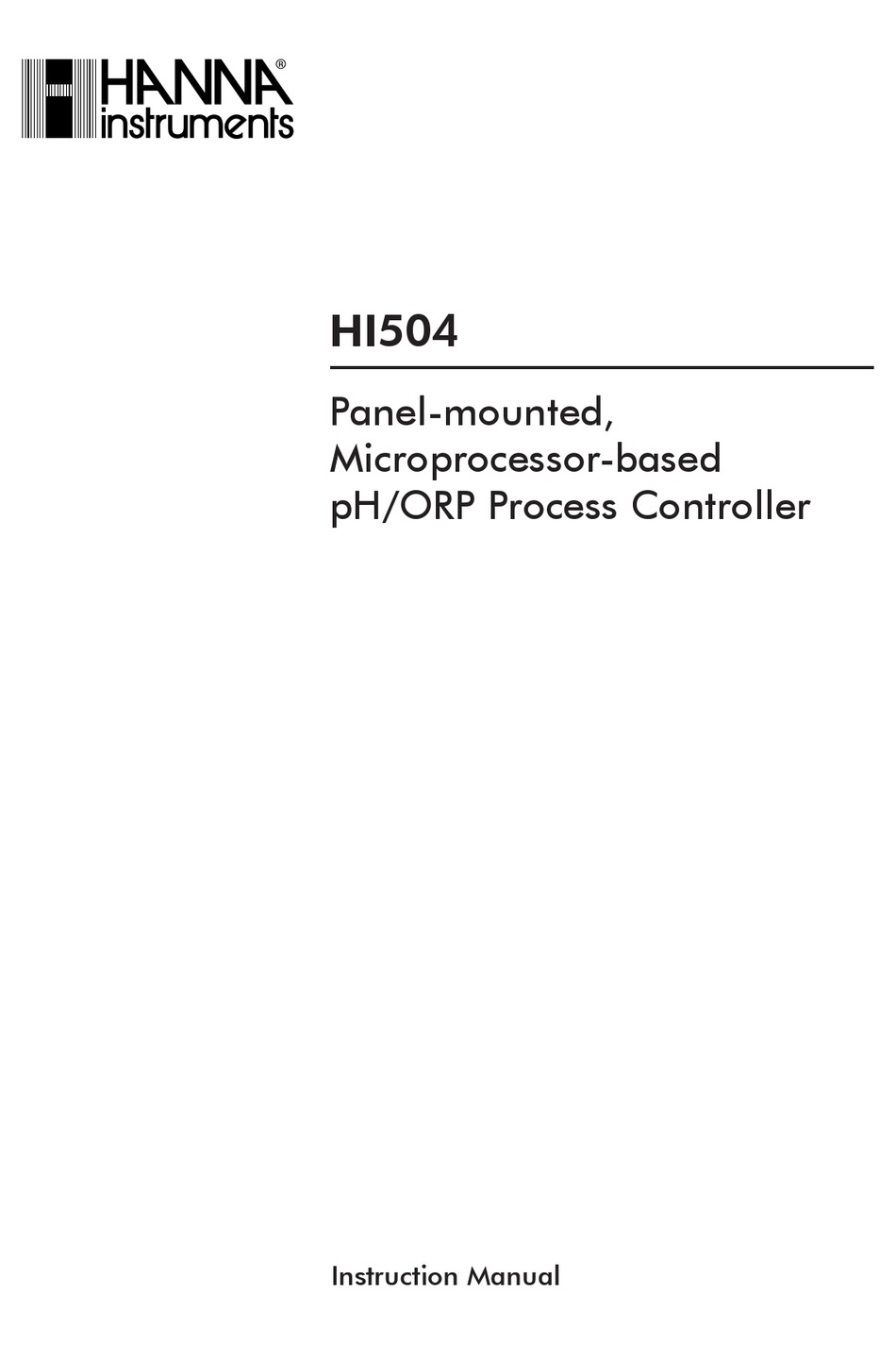 HANNA INSTRUMENTS HI504 INSTRUCTION MANUAL Pdf Download ManualsLib