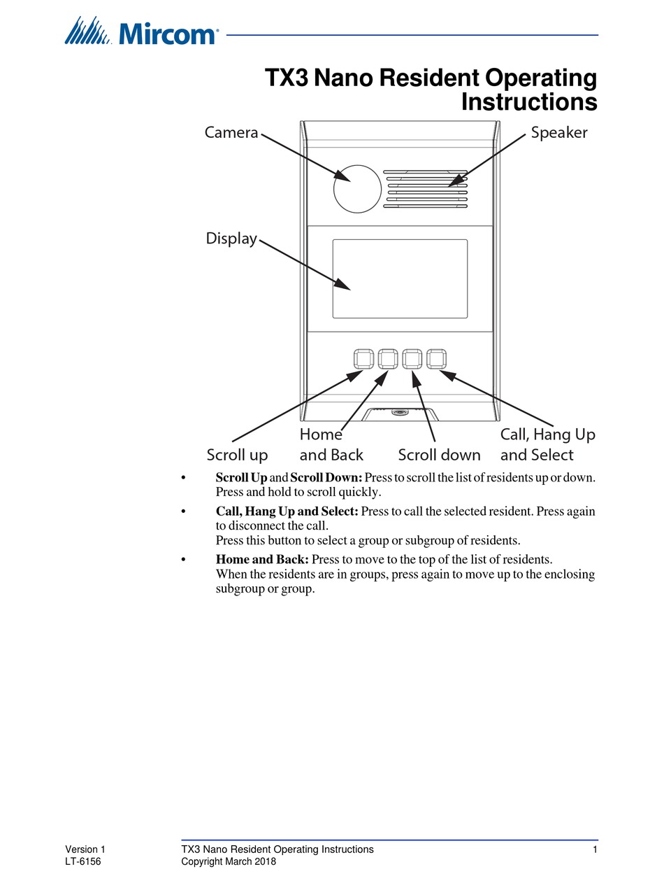 MIRCOM TX3 NANO OPERATING INSTRUCTIONS Pdf Download | ManualsLib