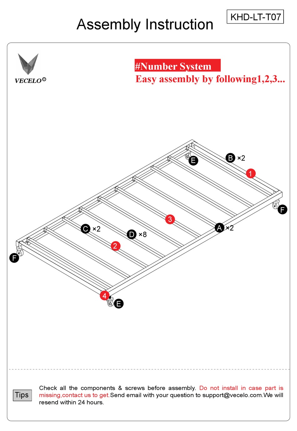 VECELO KHDLTT07 ASSEMBLY INSTRUCTION Pdf Download ManualsLib