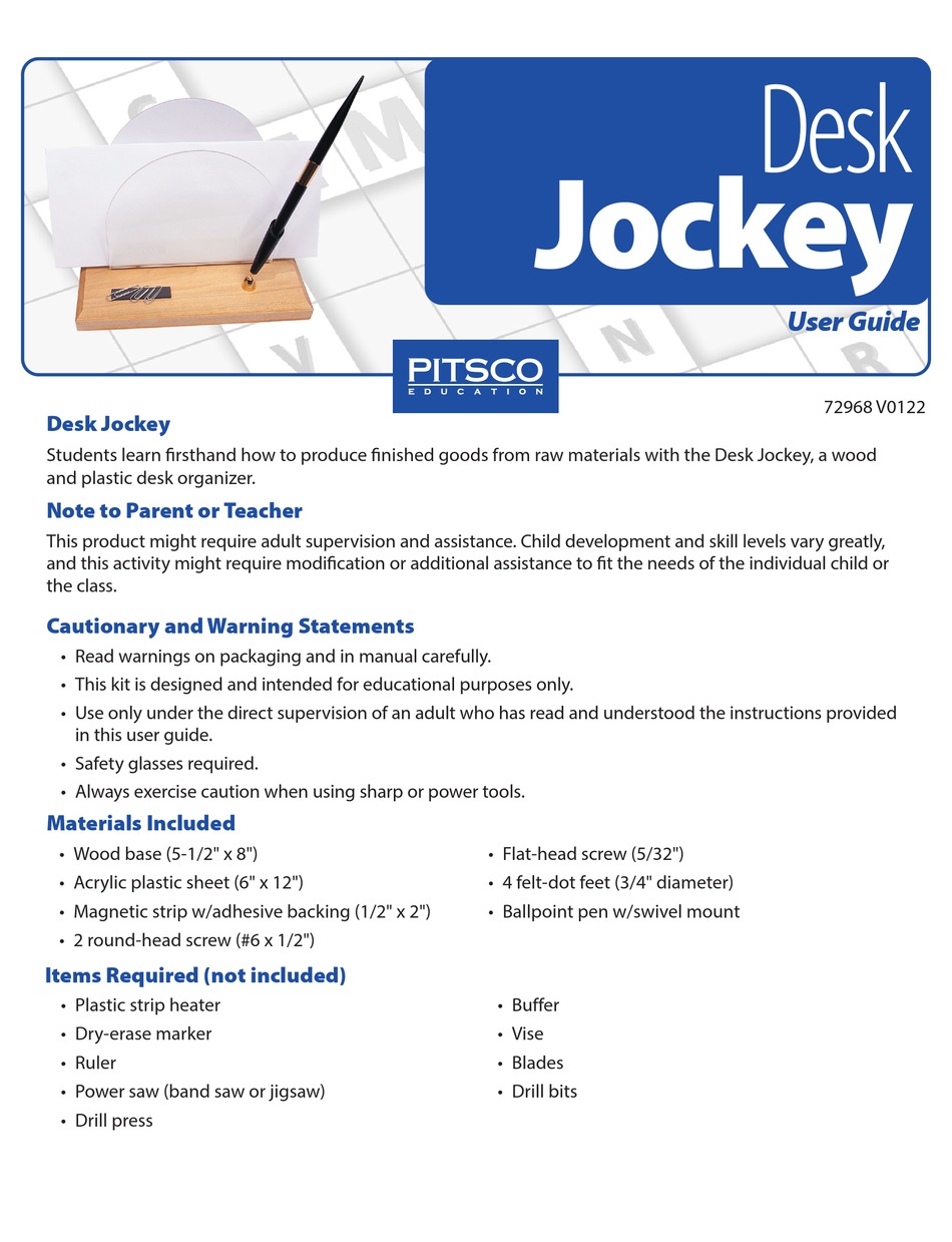 PITSCO EDUCATION DESK JOCKEY USER MANUAL Pdf Download ManualsLib