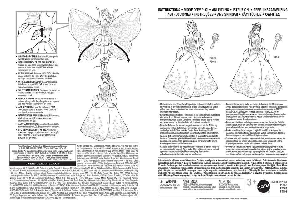 MATTEL P6563 INSTRUCTIONS Pdf Download | ManualsLib