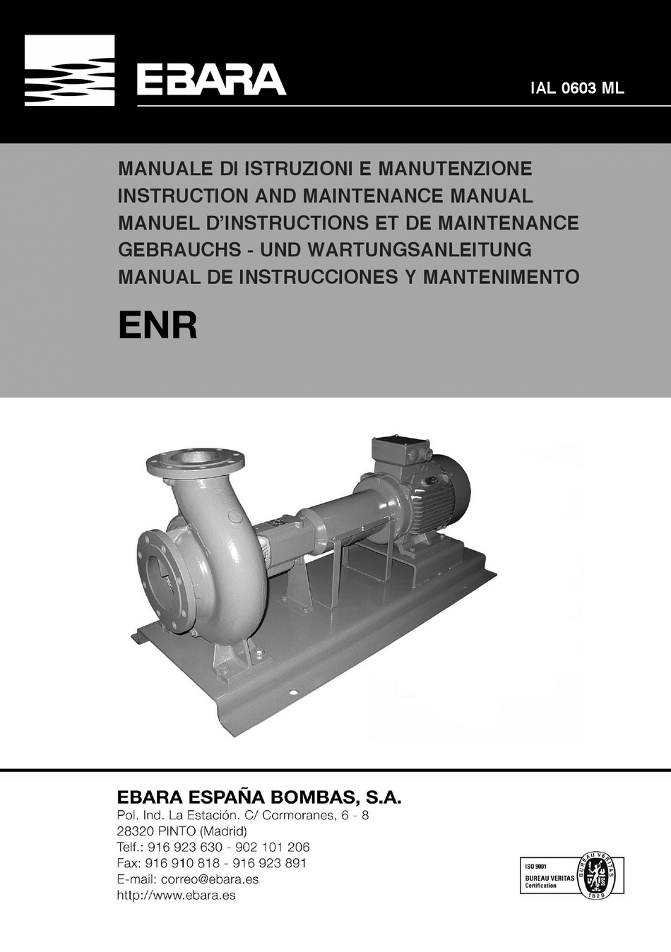 EBARA ENR INSTRUCTION AND MAINTENANCE MANUAL Pdf Download ManualsLib