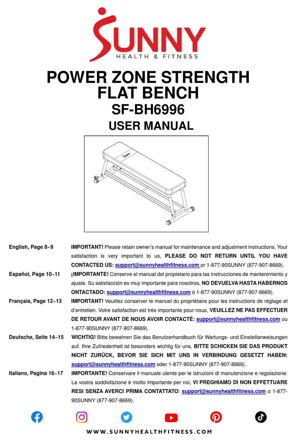 Sunny Health Fitness Sf Bh User Manual Pdf Download Manualslib