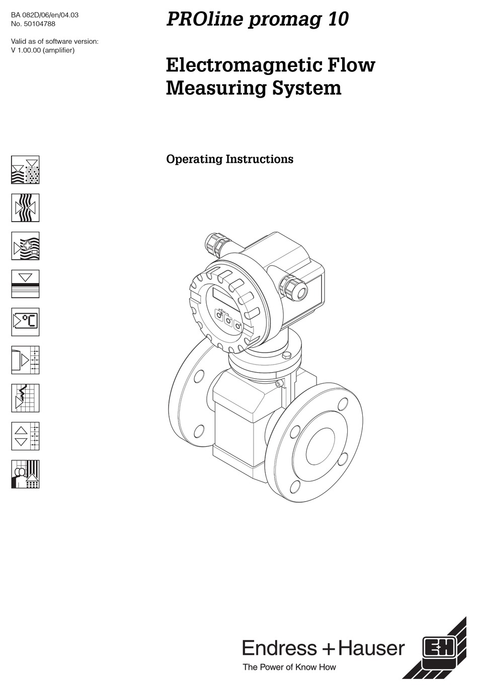 ENDRESS+HAUSER PROLINE PROMAG 10 OPERATING INSTRUCTIONS MANUAL Pdf